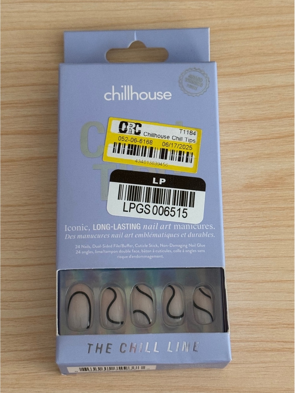 Chillhouse Chill Tips “The Chill Line” Press-On Nails 24 Nails w/ Glue | New